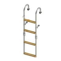 Трап складной 2+2 ступени (250мм.) с горизонтальным креплением Тик