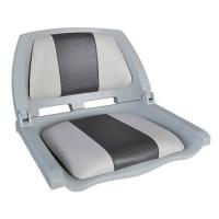 Сиденье пластмассовое складное с подложкой Molded Fold-Down Boat Seat,серо-чёрное купить по выгодной цене 9 452 руб. в магазине 