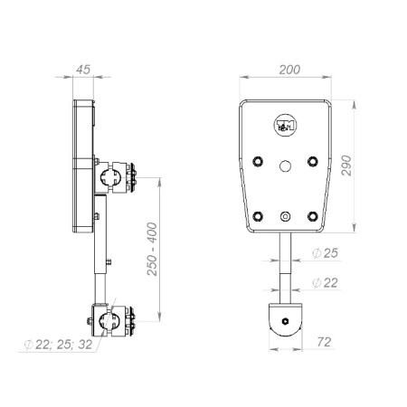 Транец выносной для ПЛМ до 12 л.с., установка на леер купить по выгодной цене 9 124 руб. в магазине 