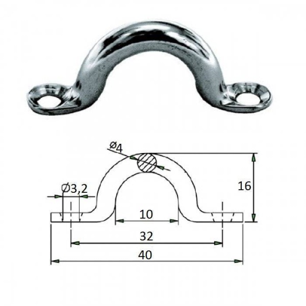 Обушок 4х40мм сталь купить по выгодной цене 361 руб. в магазине 