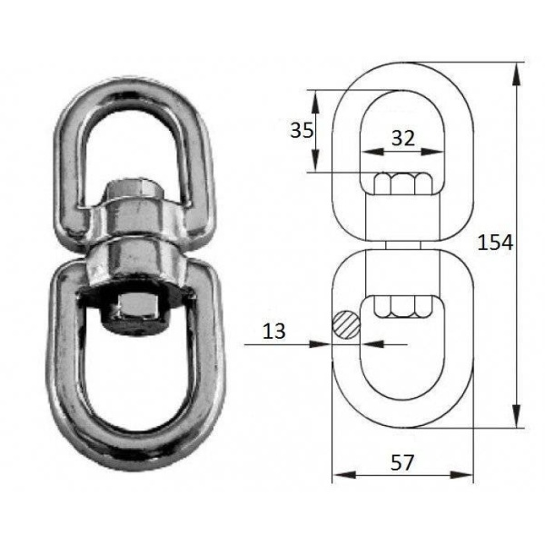 Вертлюг петля-петля 13мм купить по выгодной цене 2 347 руб. в магазине 