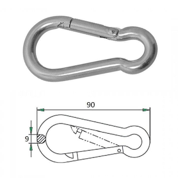 Гак-карабин 9х90мм купить по выгодной цене 529 руб. в магазине 
