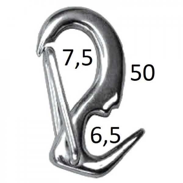Карабин-крюк пружинный 50мм купить по выгодной цене 325 руб. в магазине 
