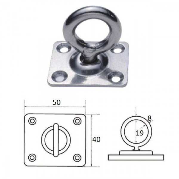 Планка квадратная с поворотной проушиной 8мм купить по выгодной цене 301 руб. в магазине 