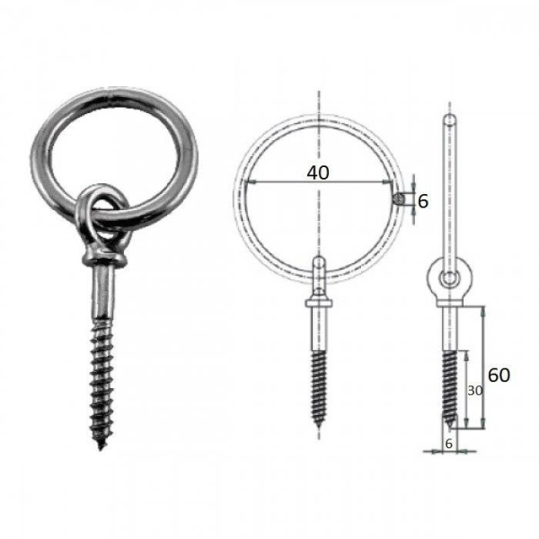 Рым c шурупом 6х30мм купить по выгодной цене 1 010 руб. в магазине 