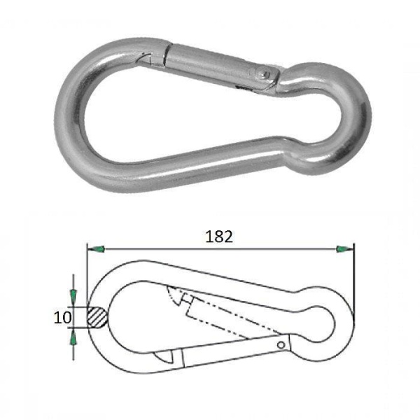 Гак-карабин 10х100мм купить по выгодной цене 540 руб. в магазине 